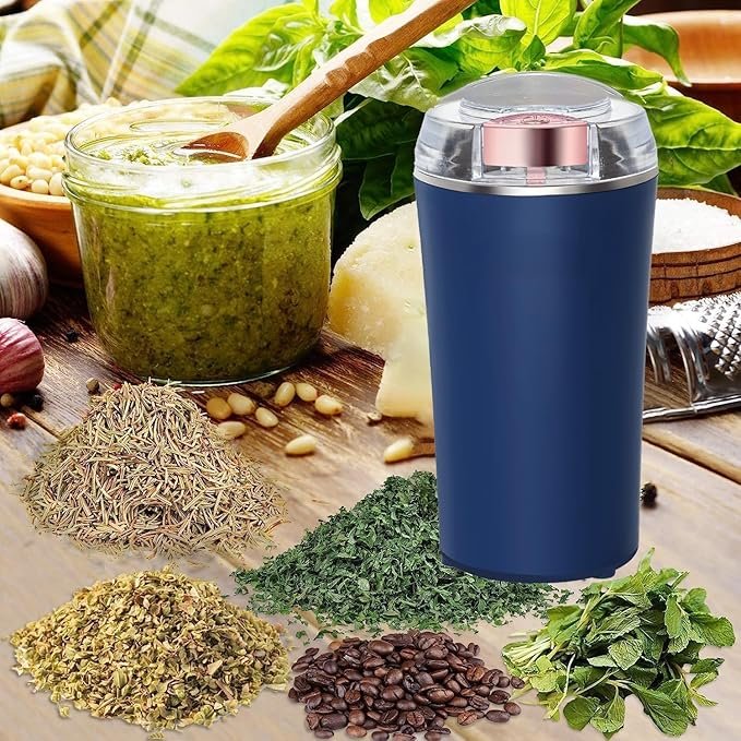 Electric Coffee & Spice Grinder ? 250ML Stainless Steel Blade Grinder with One-Touch Operation, Portable Grinder for Coffee Beans, Spices, Nuts & Herbs