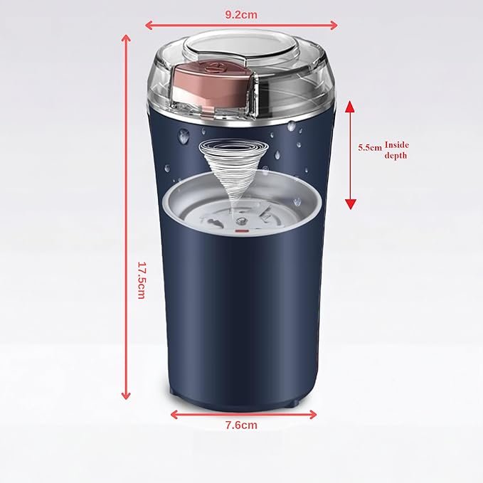 Electric Coffee & Spice Grinder ? 250ML Stainless Steel Blade Grinder with One-Touch Operation, Portable Grinder for Coffee Beans, Spices, Nuts & Herbs