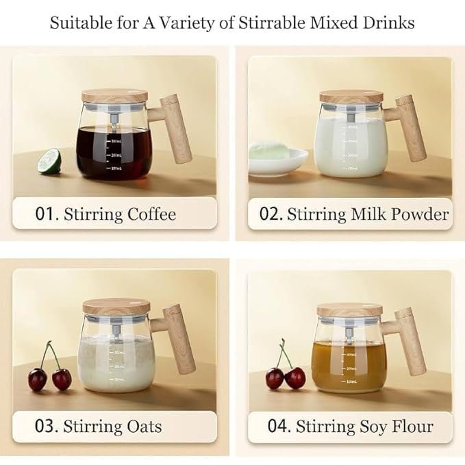 Self Stirring Coffee Mug ? Automatic Mixing Travel Mug with Lid, Stainless Steel Insulated Cup for Coffee, Tea, Protein Shakes & Hot Beverages