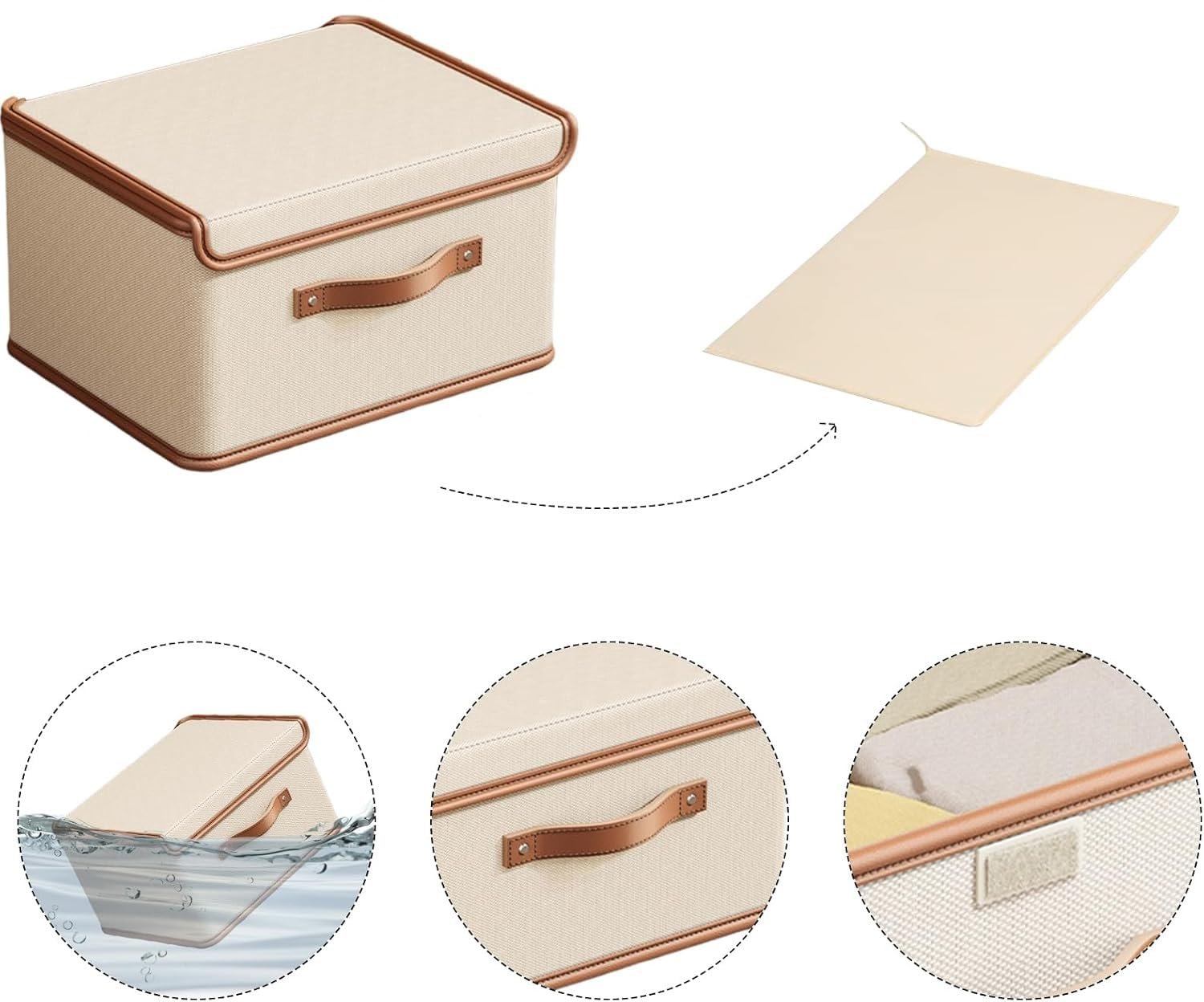 Storage Box with Lid ? Foldable Storage Organizer Bin with Handle, Durable Fabric Basket for Clothes, Toys, Office & Home Essentials