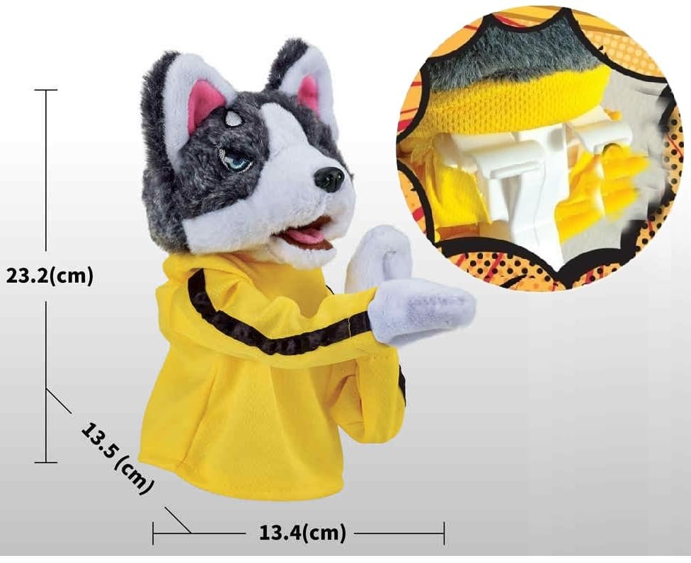 Kung Fu Dog Figurine ? Cute Martial Arts Puppy Decoration, Action Pose Dog Statue for Home, Office Desk & Gift Decor, Collectible Animal Ornament