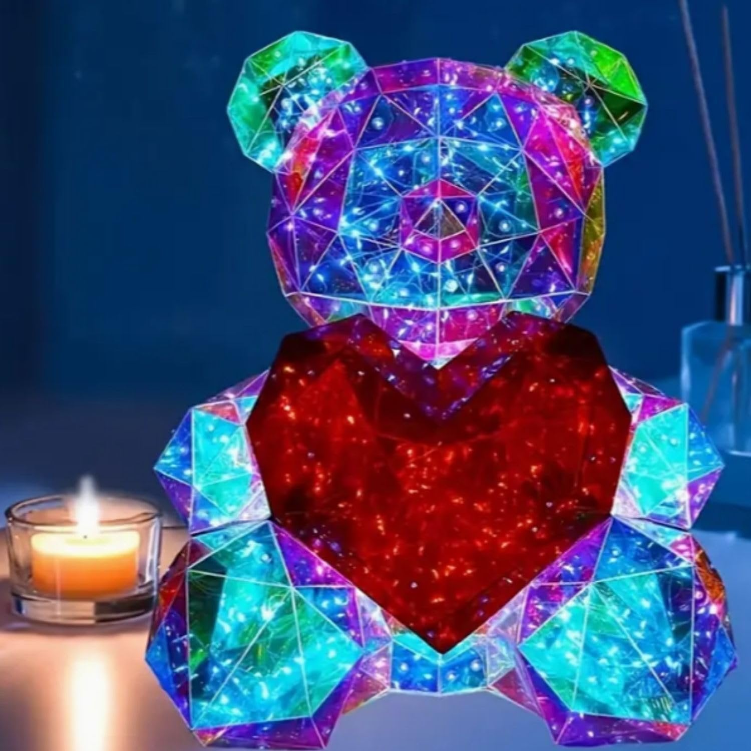 Glowing Teddy Bear Night Light ? Soft Plush LED Stuffed Animal Toy with Color-Changing Lights, Cute Bedtime Companion for Kids & Babies, Battery Operated
