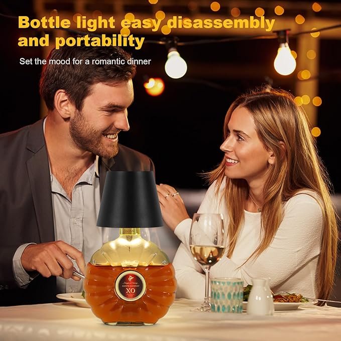 Wireless Bottle Lamp ? Rechargeable LED Bottle Light with Cork Base, Portable Ambient Night Lamp for Home, Bedroom, Party & Outdoor Decor