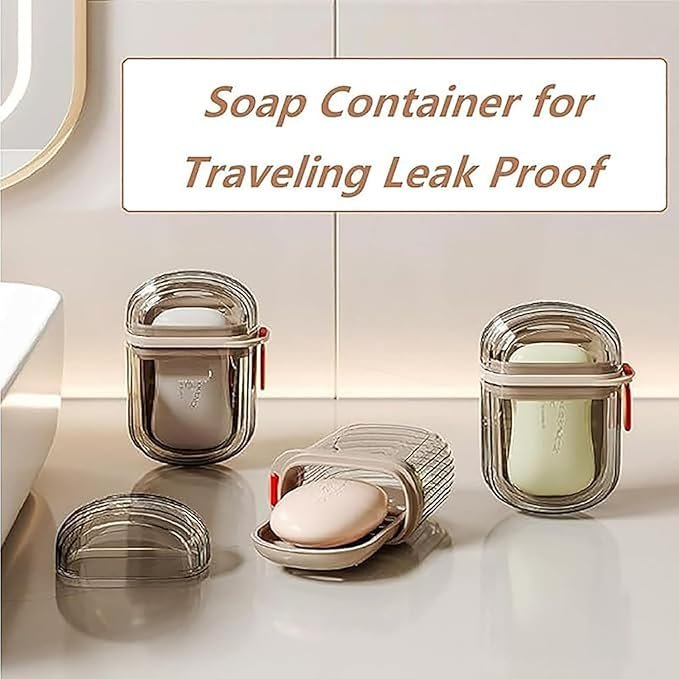Transparent Travel Soap Case ? Leakproof Portable Soap Box with Lid, Compact Clear Soap Holder for Travel, Gym, Camping & Bathroom Use