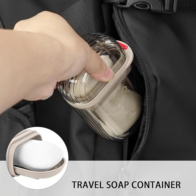 Transparent Travel Soap Case ? Leakproof Portable Soap Box with Lid, Compact Clear Soap Holder for Travel, Gym, Camping & Bathroom Use