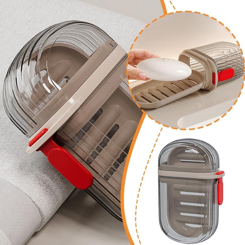 Transparent Travel Soap Case ? Leakproof Portable Soap Box with Lid, Compact Clear Soap Holder for Travel, Gym, Camping & Bathroom Use