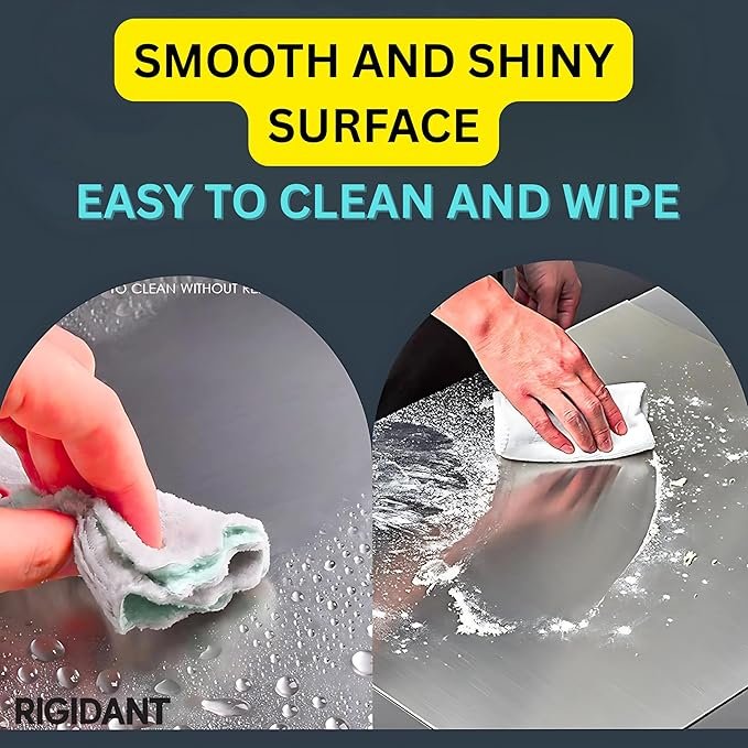 Stainless Steel Chopping Board (41?31 cm) ? Rustproof & Anti-Bacterial Cutting Board for Meat, Vegetables & Fruits, Heavy Duty Kitchen Board with Non-Slip Base