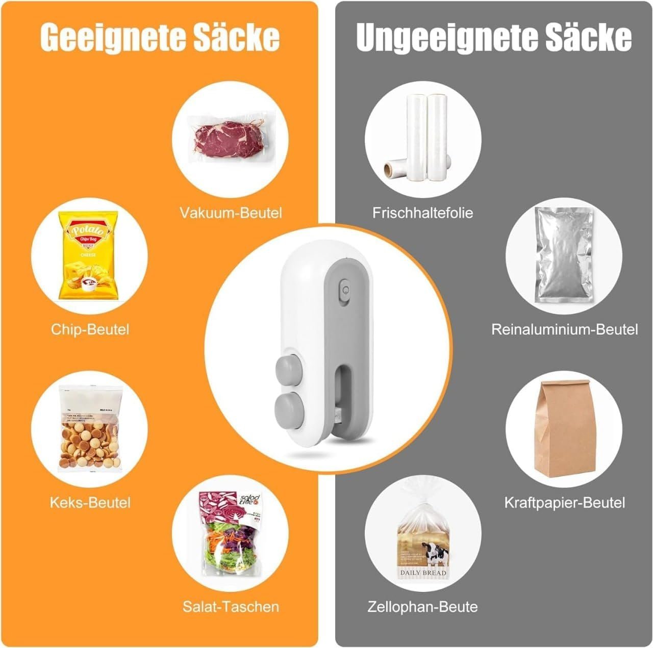 2 in 1 Rechargeable Mini Sealer ? Portable Heat Sealer & Cutter for Plastic Bags, USB Charging Snack Resealer for Kitchen & Travel Use