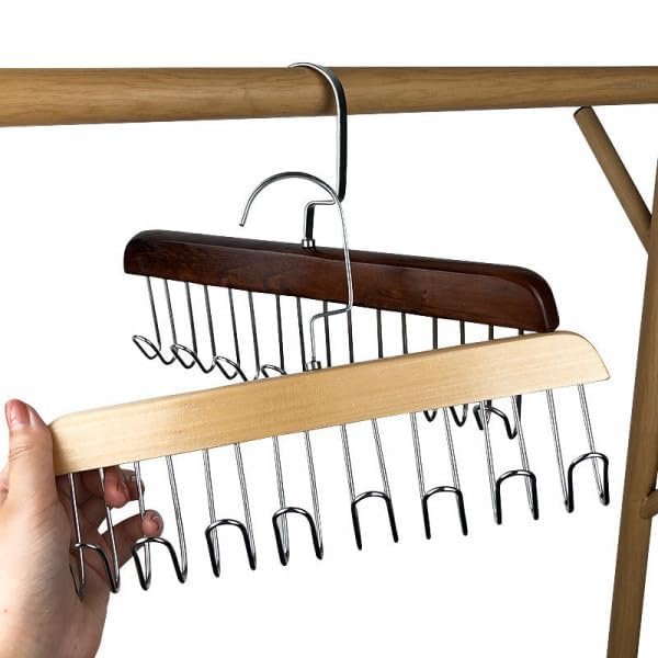 8 Hook Wooden Hanger ? Wall Mounted Multi-Purpose Coat Rack | Space-Saving Wooden Hook Rail for Clothes, Hats, Towels & Bags ? Home & Office Organizer