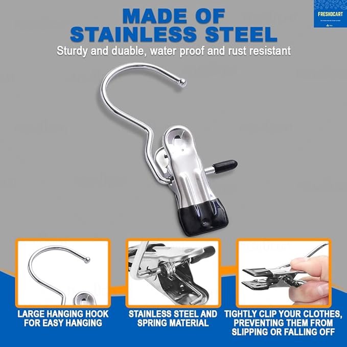 Cloth Clip Hanger ? Multi-Clip Drying Hanger with 12/24 Clips | Foldable Hanging Rack for Socks, Underwear, Baby Clothes & Delicates | Space-Saving Laundry Organizer