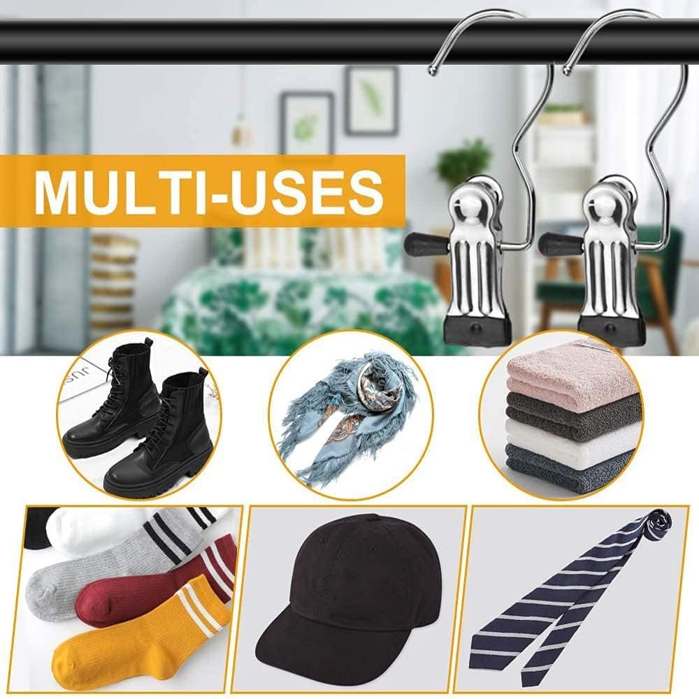 Cloth Clip Hanger ? Multi-Clip Drying Hanger with 12/24 Clips | Foldable Hanging Rack for Socks, Underwear, Baby Clothes & Delicates | Space-Saving Laundry Organizer