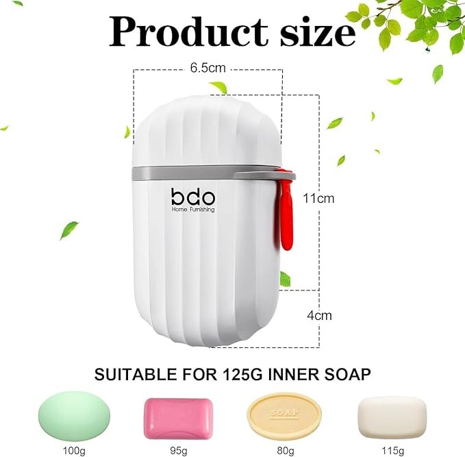 Travel Soap Box Case ? Portable Soap Holder with Lid & Drain Tray | Leakproof, Durable & Compact Soap Container for Travel, Gym, Camping, Hiking & Bathroom Use