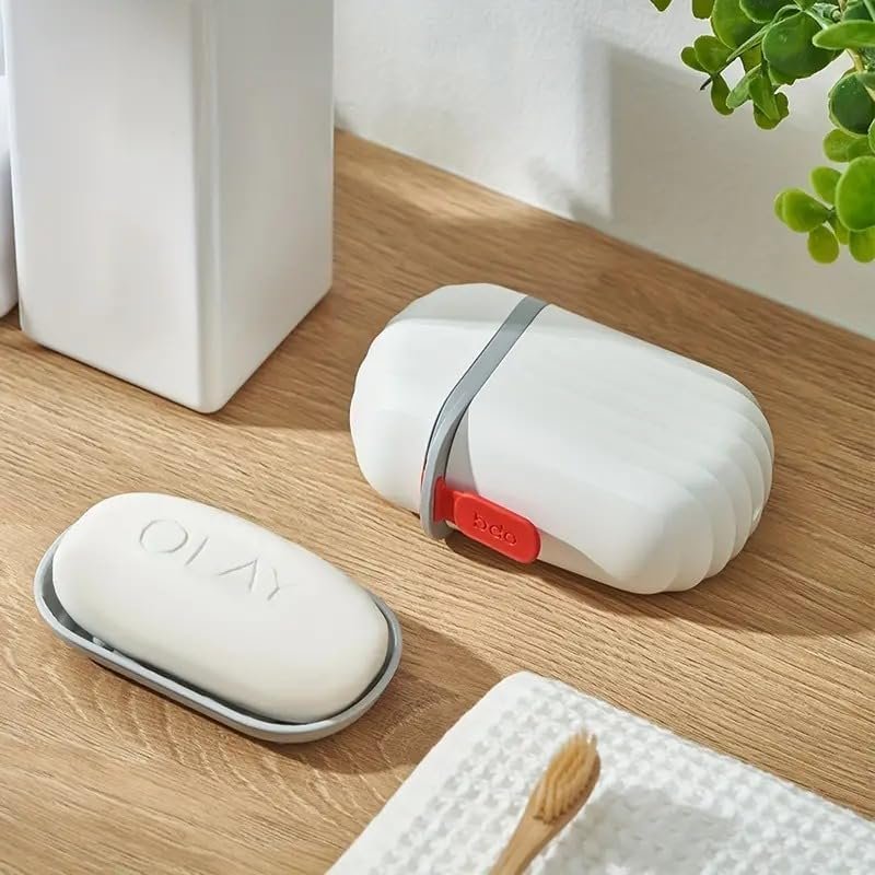 Travel Soap Box Case ? Portable Soap Holder with Lid & Drain Tray | Leakproof, Durable & Compact Soap Container for Travel, Gym, Camping, Hiking & Bathroom Use