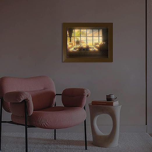 3D LED Painting Photo Frame ? Decorative Night Light Wall Art with Backlit Illumination | USB Powered, Home D?cor for Bedroom, Living Room & Gifting (Wall & Table Mount)