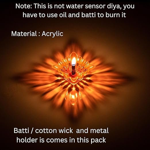 3D Reflection Diya ? LED Decorative Lamp for Home, Festival, Pooja & Diwali D?cor | Flameless Diya with Mirror Base for Temple & Decoration