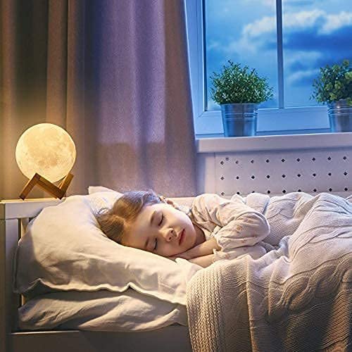 3D Moon Lamp with Stand ? 16 Color Changing LED Moonlight Lamp with Remote & Touch Control | Rechargeable Night Light for Bedroom, Kids, Home & Gifts