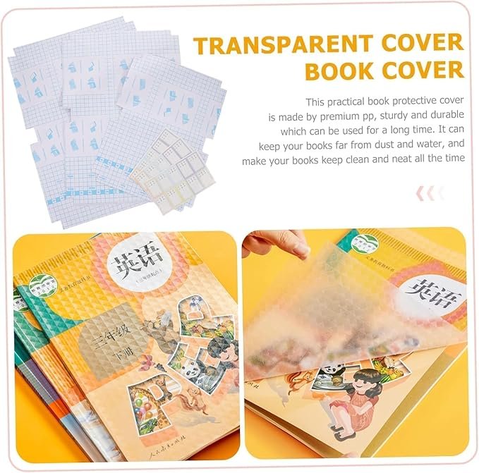 Book Cover ? Waterproof Reusable Book Protector for School, Office & Library Use | Adjustable Transparent Plastic Cover for Hardcover & Paperback Books