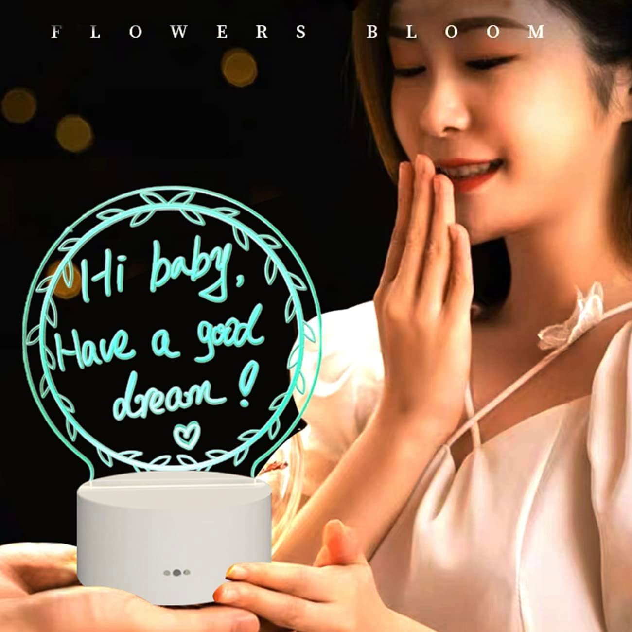 Acrylic Message Board ? Transparent Dry Erase Memo Board with LED Backlight & Sticky Notes Holder | Wall-Mounted Office, Kitchen & Home Organization Tool