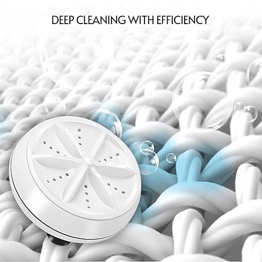 Mini Portable Turbine Washer ? Compact Travel Washing Machine with Powerful Agitation, Dual Water Inlet & Drain | Lightweight Laundry Solution for RV, Camping & Dorms