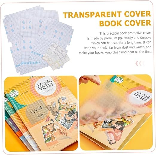 Book Covers (Pack of 30) ? Transparent Plastic Notebook Covers for School & Office | Waterproof, Durable & Reusable Book Protector Sleeves