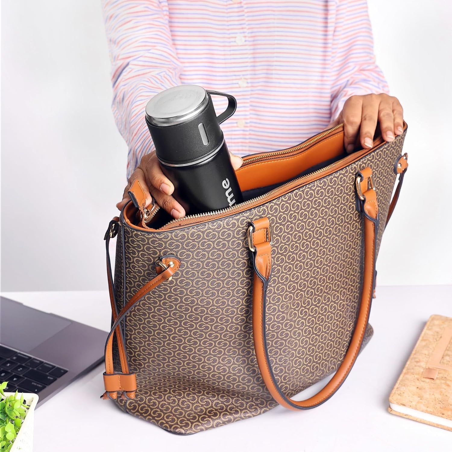 Vacuum Flask Set ? Insulated Stainless Steel Thermos Bottle with 2 Cups | Hot & Cold Flask Set for Travel, Office, School & Outdoor Use (Leak-Proof & Durable)