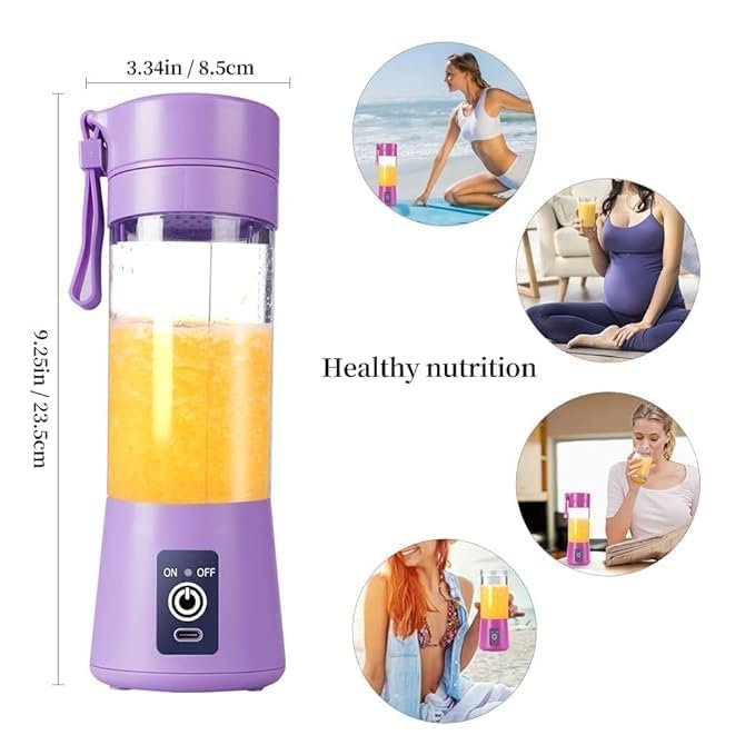 6 Blade Portable USB Juicer Blender ? Rechargeable Smoothie Maker for Shakes & Juices | BPA-Free, Leak-Proof, Travel Friendly
