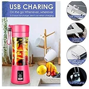 6 Blade Portable USB Juicer Blender ? Rechargeable Smoothie Maker for Shakes & Juices | BPA-Free, Leak-Proof, Travel Friendly