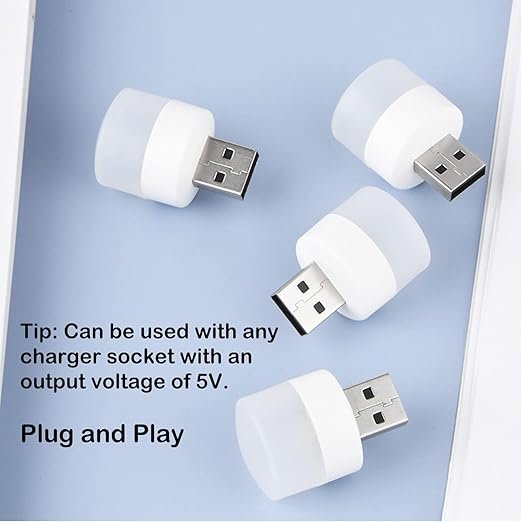 Portable USB Night Light ? Soft LED Lamp for Home, Bedroom, Kids & Travel ? Plug and Play Mini Nightlight for Laptop, Power Bank, USB Socket