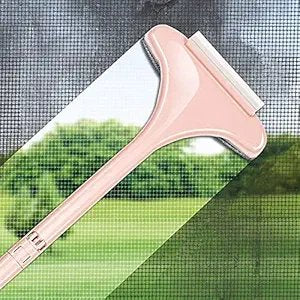 Window Mesh Cleaner | 2-in-1 Screen Cleaning Brush with Soft Bristle & Scraper | Reusable, Washable, Multipurpose Tool for Windows, Screens, Grills & Glass