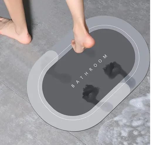 Bathroom Absorbing Mat | Super Absorbent Quick Dry Bath Mat with Anti-Slip Base | Soft & Durable Floor Mat for Bathroom, Toilet, Shower & Entryway