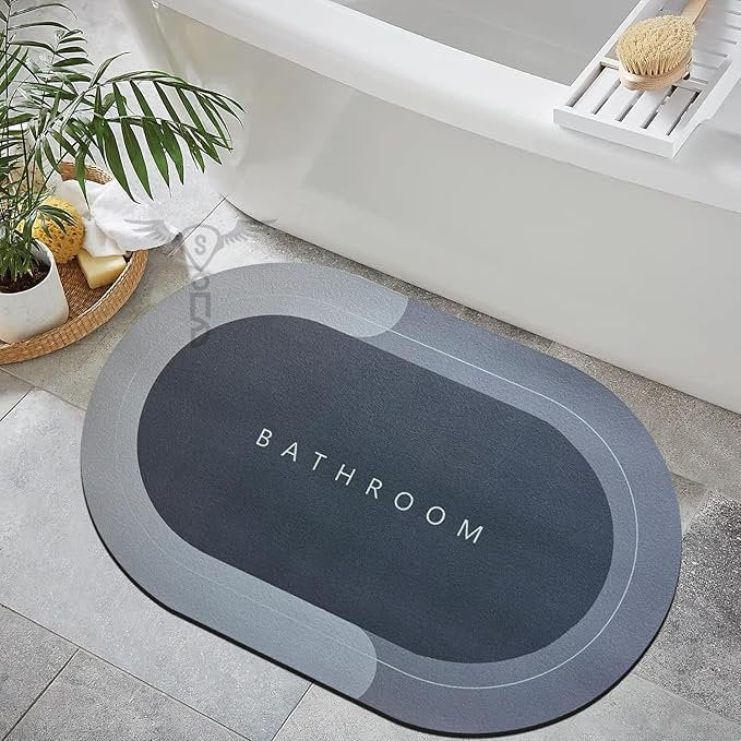Bathroom Absorbing Mat | Super Absorbent Quick Dry Bath Mat with Anti-Slip Base | Soft & Durable Floor Mat for Bathroom, Toilet, Shower & Entryway