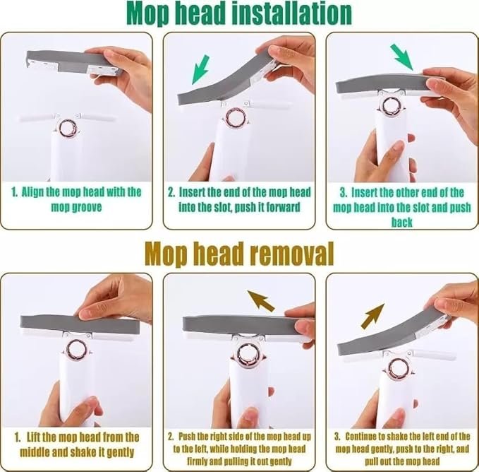 Mini Mop for Home & Kitchen | Compact Flat Mop with Bucket & Squeeze Function | 360? Rotating Head, Reusable Microfiber Pads for Floor, Sink & Table Cleaning