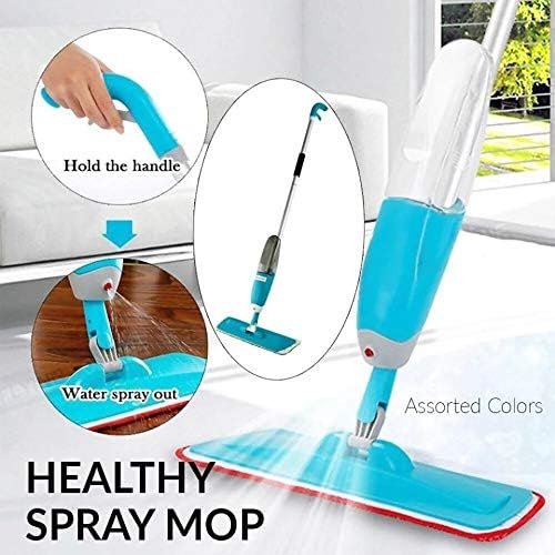 Spray Mop for Floor Cleaning | Refillable Bottle, 360? Rotating Head & Microfiber Pads | Wet & Dry Use on Tile, Wood, Marble & Laminate Floors