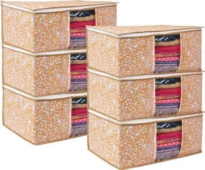 Saree Cover 1Pc | Transparent Saree Organizer with Zip & Handle | Foldable Storage Bag for Sarees, Suits, Lehengas & Seasonal Clothes