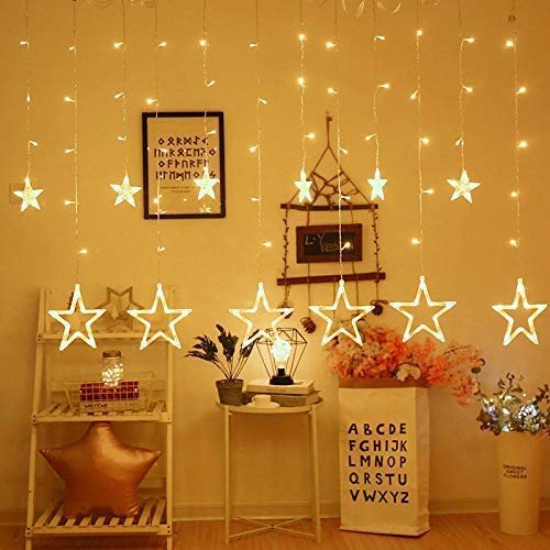 5+5 Star Light String | Decorative LED Star Curtain Lights for Home, Balcony, Wedding & Festive D?cor | USB Powered with Multiple Light Modes