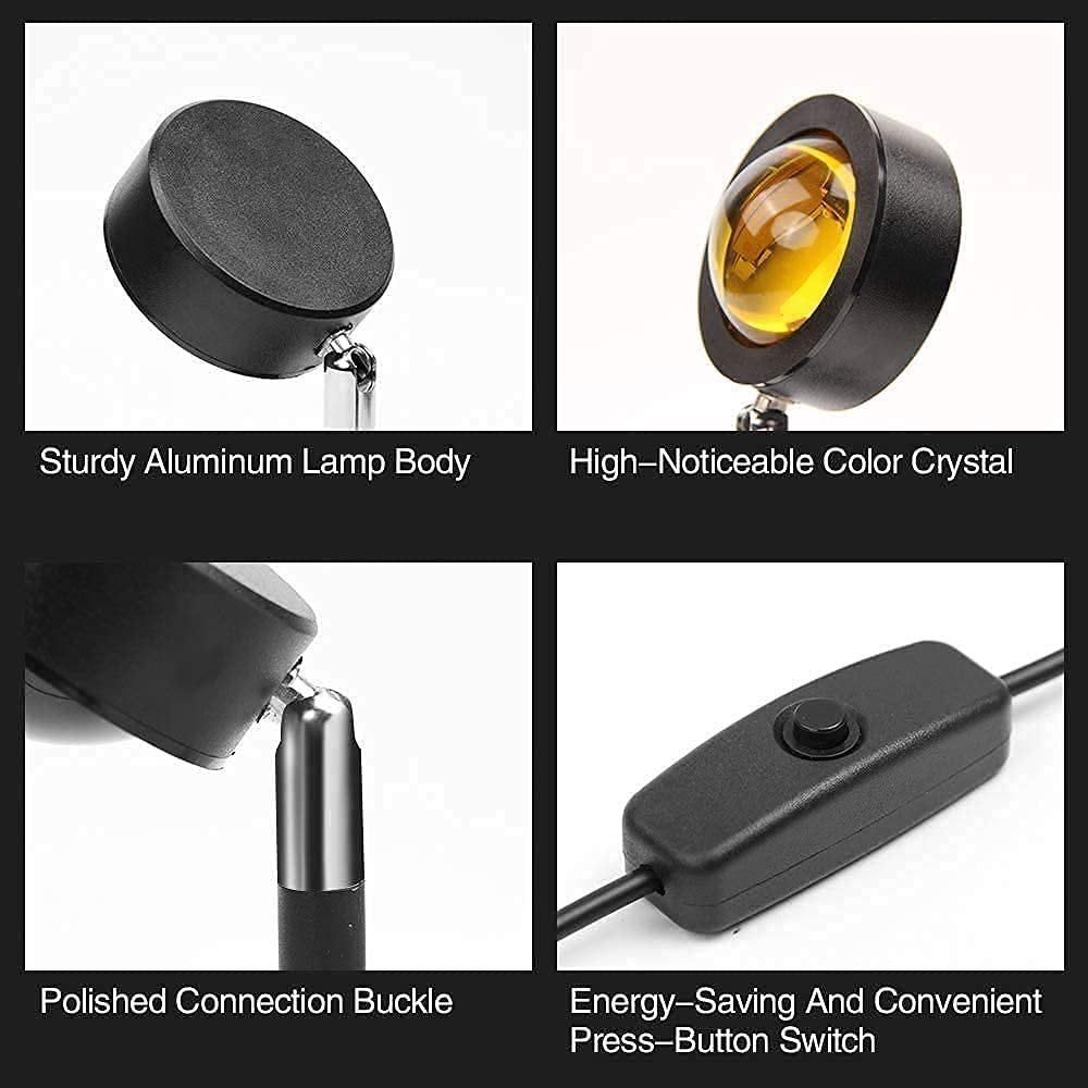 16-in-1 Sunset Lamp with Remote | RGB Color Changing Projector with Adjustable Modes & Rotation | USB Powered Mood Light for Room, Photography & D?cor