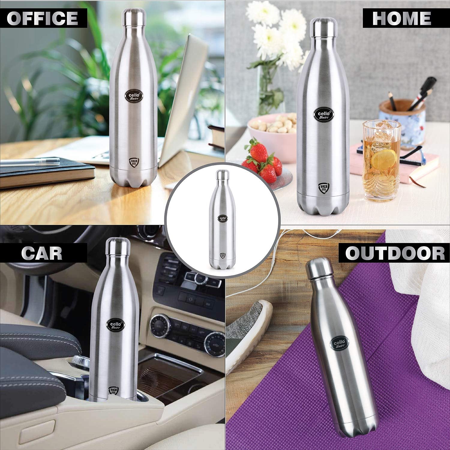 750ML Hot and Cold Water Bottle | Stainless Steel Vacuum Insulated Flask | Leak-Proof Thermos for Travel, Office & Outdoor Use