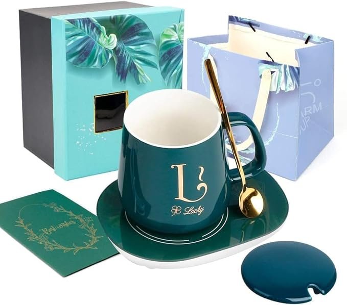 Full Set Coffee Warmer Set | Electric Mug Warmer with Stainless Steel Heating Plate & Temperature Control | Keep Coffee, Tea & Drinks Hot at Desk or Home