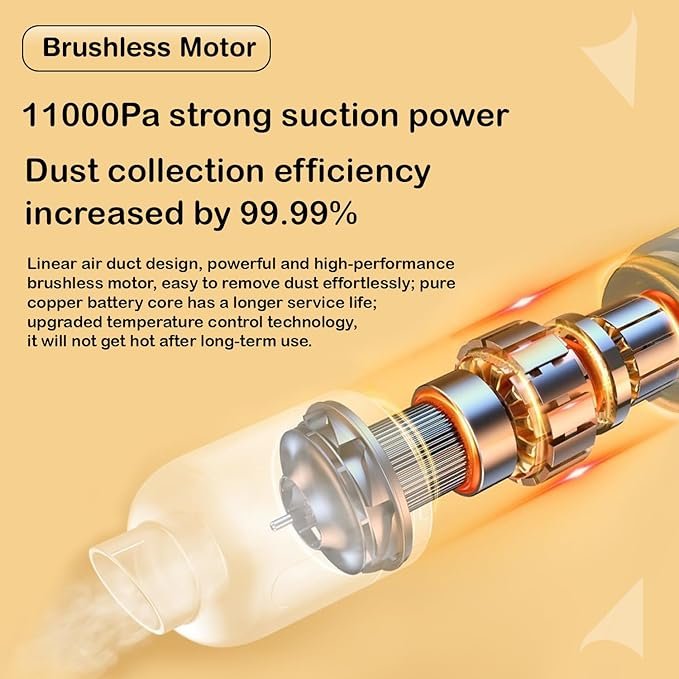 2 in 1 Vacuum Cleaner | Handheld & Cordless Portable Vacuum for Home & Car | Powerful Suction with Rechargeable Battery