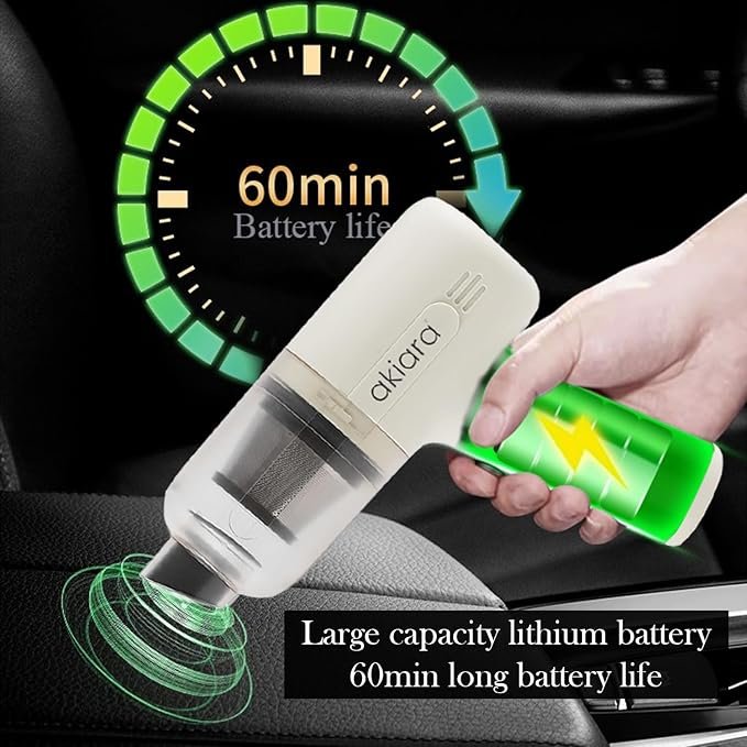 2 in 1 Vacuum Cleaner | Handheld & Cordless Portable Vacuum for Home & Car | Powerful Suction with Rechargeable Battery