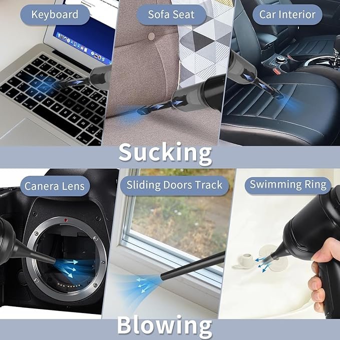 2 in 1 Vacuum Cleaner | Handheld & Cordless Portable Vacuum for Home & Car | Powerful Suction with Rechargeable Battery