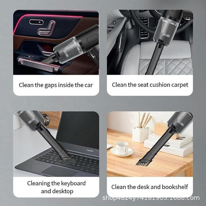 2 in 1 Vacuum Cleaner | Handheld & Cordless Portable Vacuum for Home & Car | Powerful Suction with Rechargeable Battery