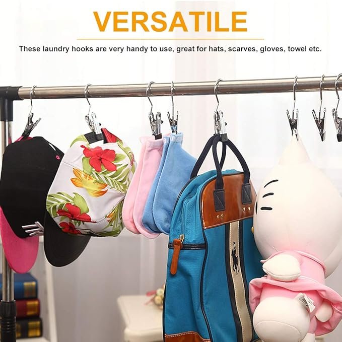 Cloth Hanger Hooks ? Space-Saving Plastic Cascading Hanger Connectors for Wardrobe Organization ? Durable Multi Hanger Hooks for Clothes, Shirts, and Sarees (Pack of 12)