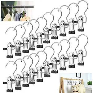Cloth Hanger Hooks ? Space-Saving Plastic Cascading Hanger Connectors for Wardrobe Organization ? Durable Multi Hanger Hooks for Clothes, Shirts, and Sarees (Pack of 12)