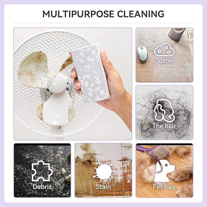 Damp Cleaning Sponge ? Magic Water-Activated Sponge for Kitchen, Bathroom & Multi-Surface Cleaning ? Reusable & Super Absorbent Scrubber Pad