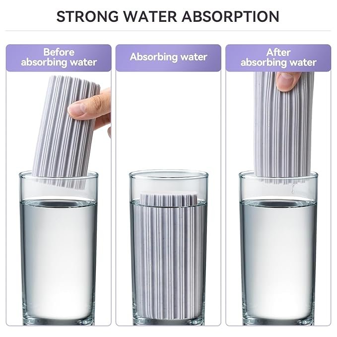 Damp Cleaning Sponge ? Magic Water-Activated Sponge for Kitchen, Bathroom & Multi-Surface Cleaning ? Reusable & Super Absorbent Scrubber Pad