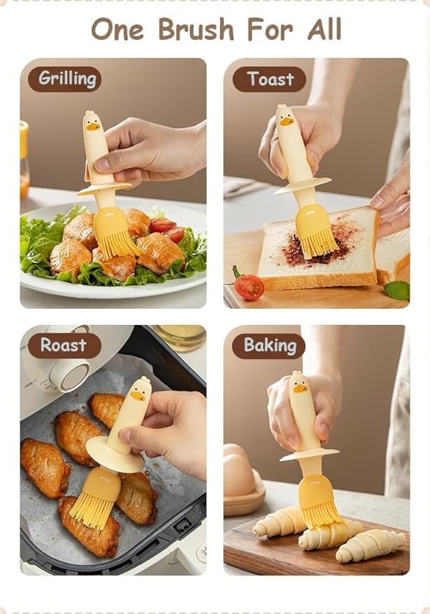 Oil Dispenser Bottle with Silicone Basting Brush ? 2-in-1 Leakproof Cooking Oil Bottle for BBQ, Baking & Kitchen Use ? Easy Squeeze Brush Applicator (250ML)
