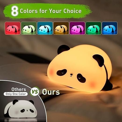 Panda Night Light ? Cute Silicone LED Lamp with Touch Sensor & Rechargeable Battery ? Soft Nursery Night Light for Kids, Baby Room & Bedroom D?cor