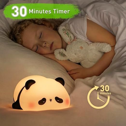 Panda Night Light ? Cute Silicone LED Lamp with Touch Sensor & Rechargeable Battery ? Soft Nursery Night Light for Kids, Baby Room & Bedroom D?cor