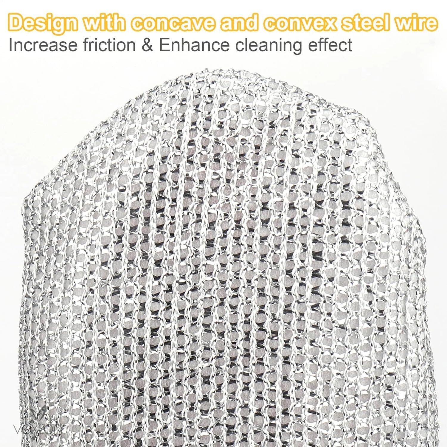 Reusable Wire Dishwashing Gloves ? Heavy-Duty Scrub Gloves with Built-in Steel Wire Scrubber ? Heat Resistant Cleaning Gloves for Kitchen, Utensils & Tough Stains